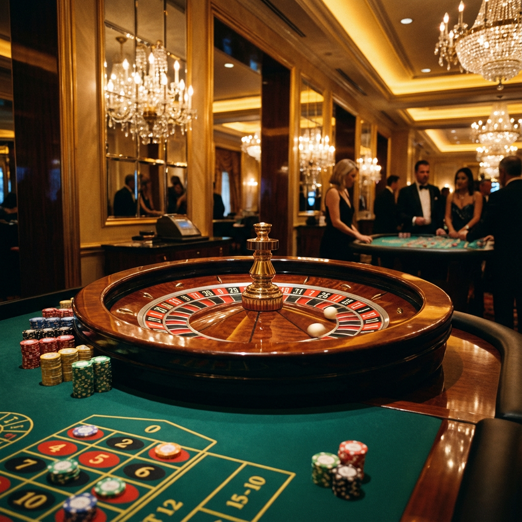 Rueda de ruleta europea con números y colores